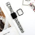 Printed silicone Apple Watch replacement strap showing pattern detail and connection mechanism