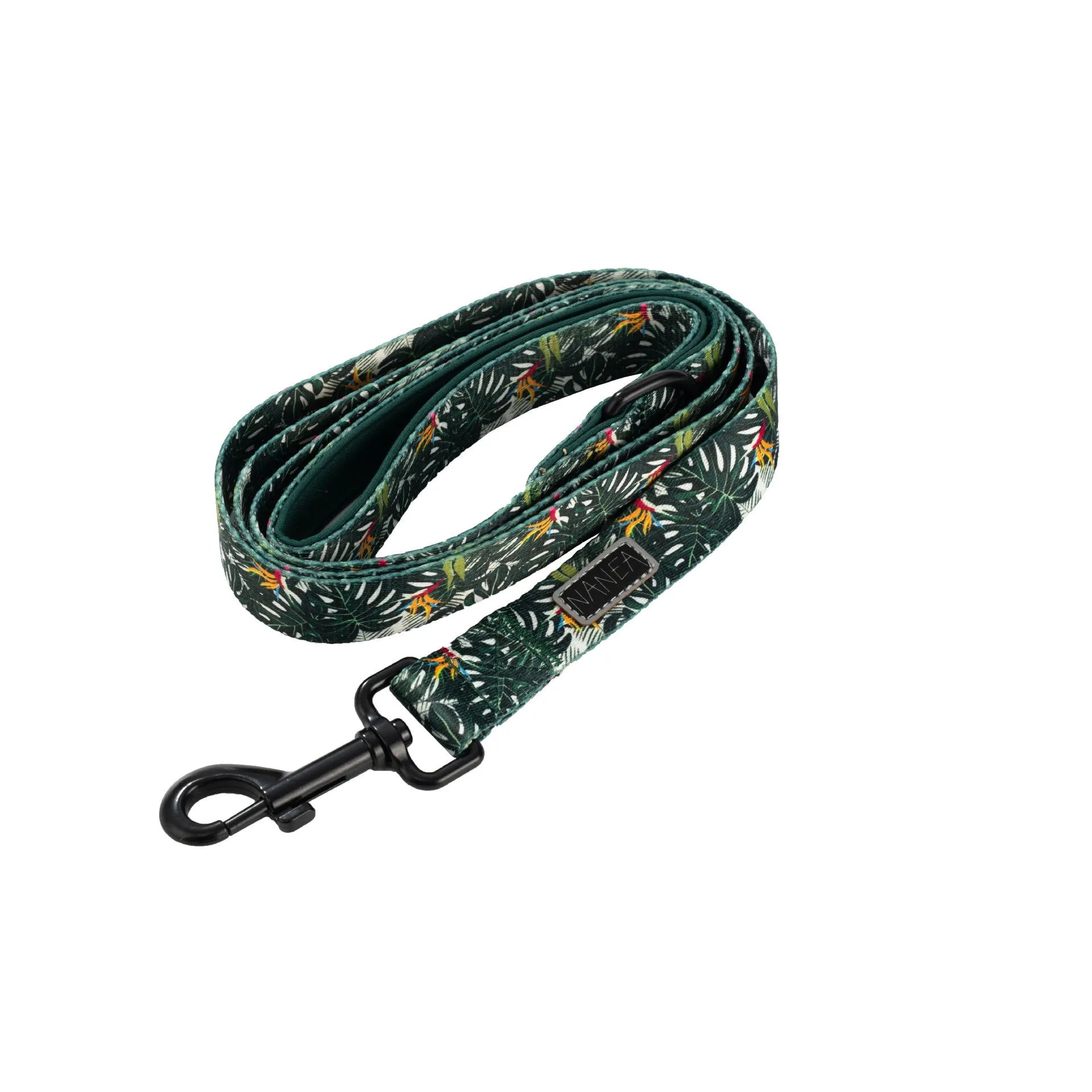Adjustable cloth pet harness set with six accessories including chest harness, leash, collar, waste bag, bow tie, and triangular scarf