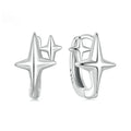Sterling silver star ear clips with oxidised antique finish, small stud design for pierced ears
