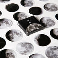 Black moon phases calendar planet stickers set with 45 pieces for hand account decoration