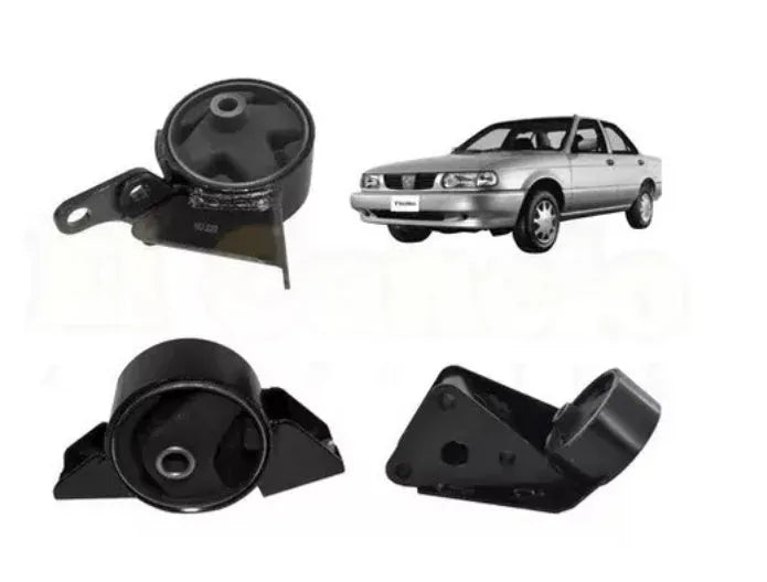 Three black alloy engine brackets for Nissan Tsuru III 1992-2018 set
