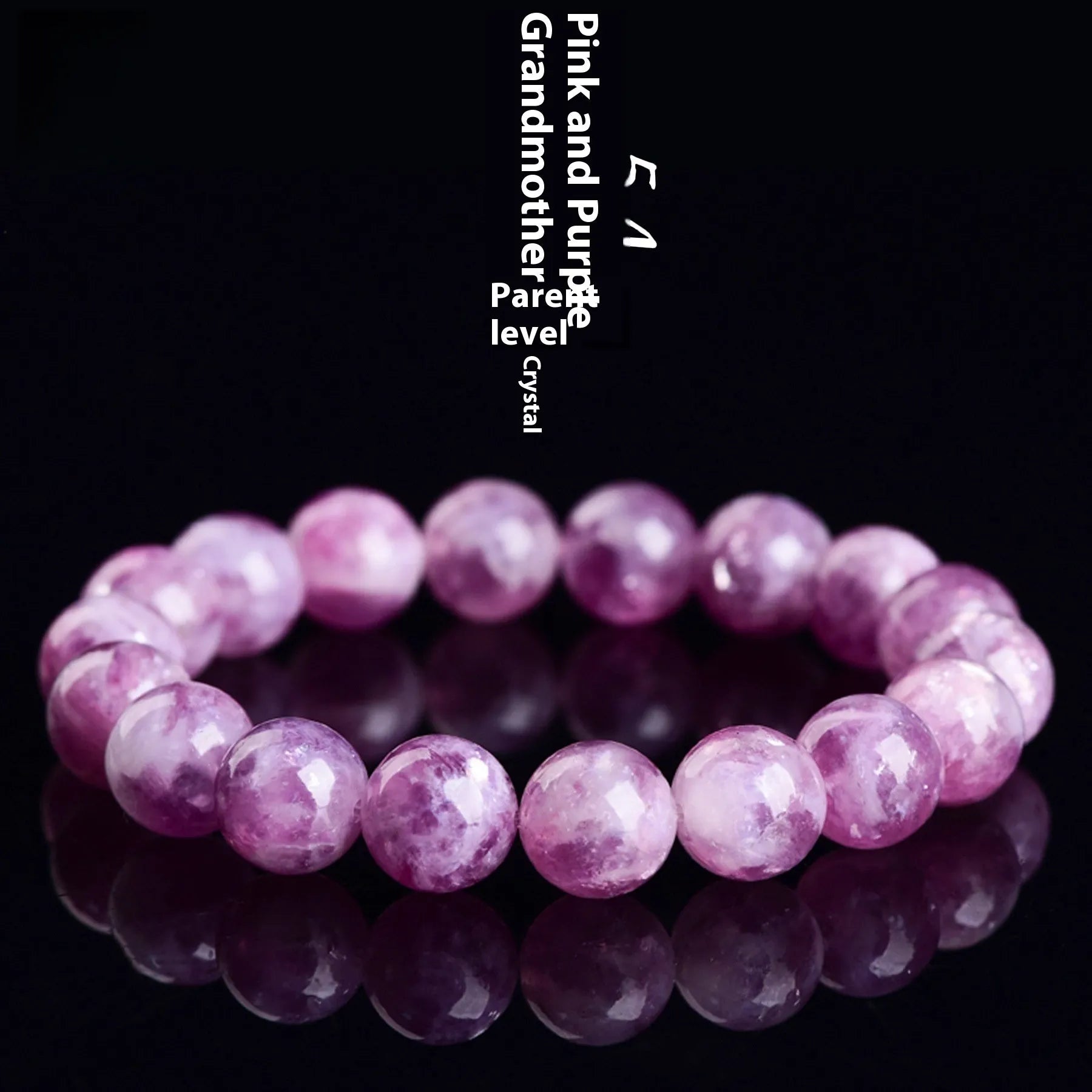 Polished purple crystal bracelet with geometric beads in Korean style unisex design
