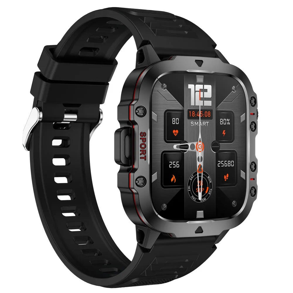 QX11 Smart Bluetooth Watch with TFT touch screen on a wrist, showing health metrics display.