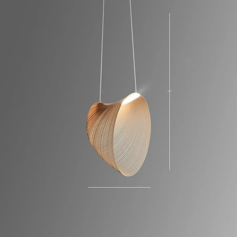 Nordic modern wood chandelier with PMMA lampshade for dining room in 40cm size