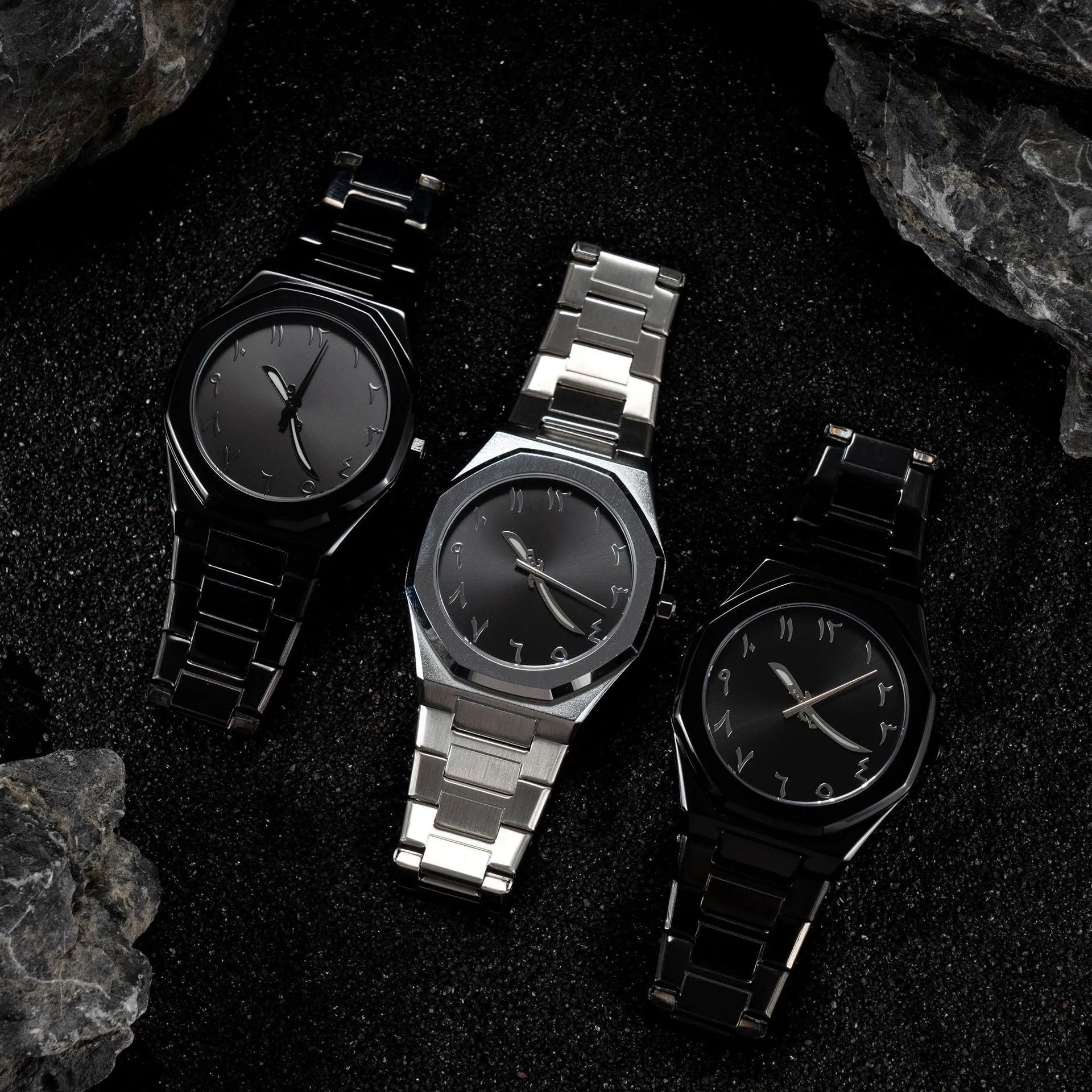 Men's business casual quartz watch with steel bracelet showing slim 10mm case profile