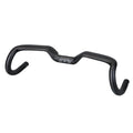 Black carbon fibre bicycle handlebar showing bent shape, with 31.8mm clamp area.