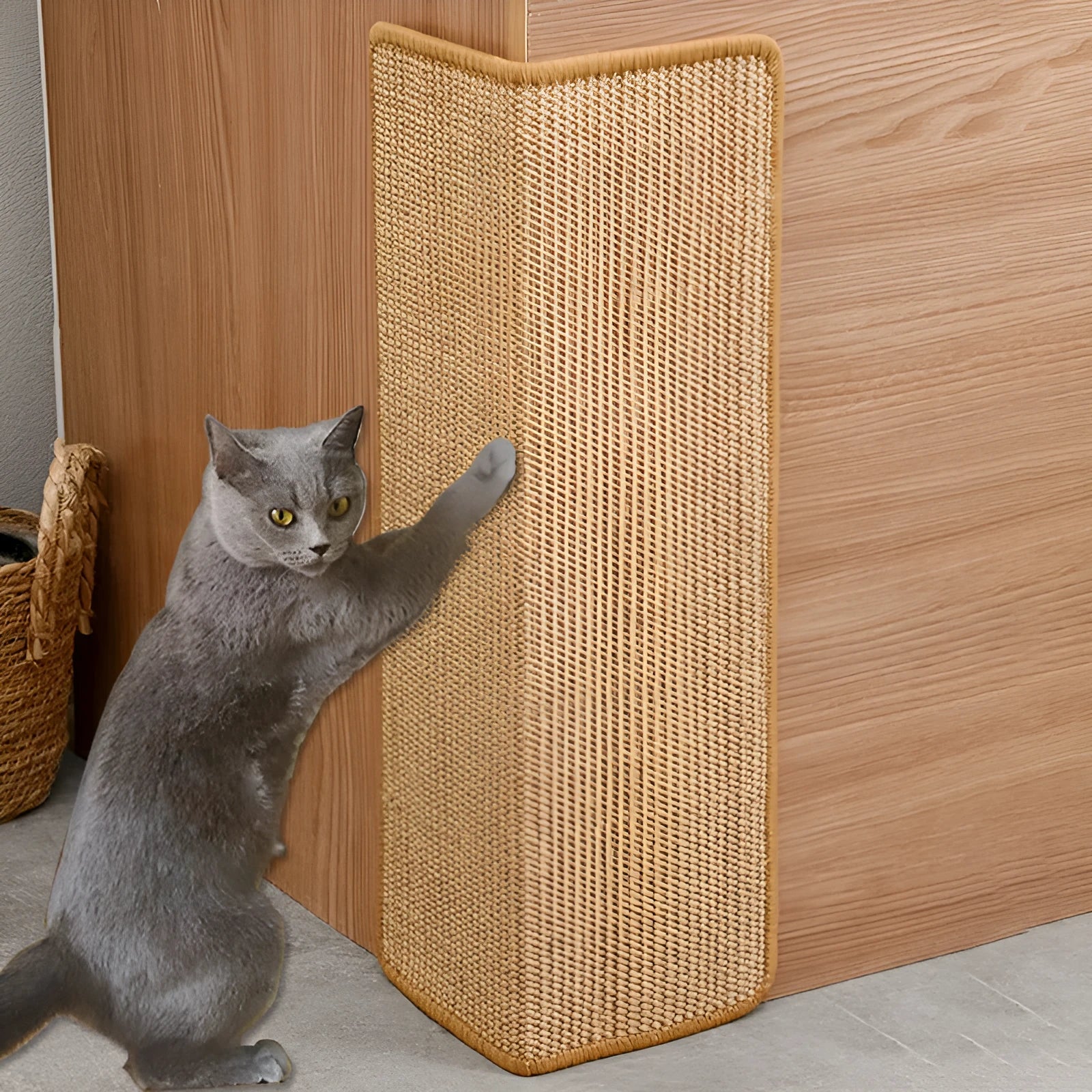 Jianma corner cat scratch board in dark gray measuring 18x60cm for furniture protection