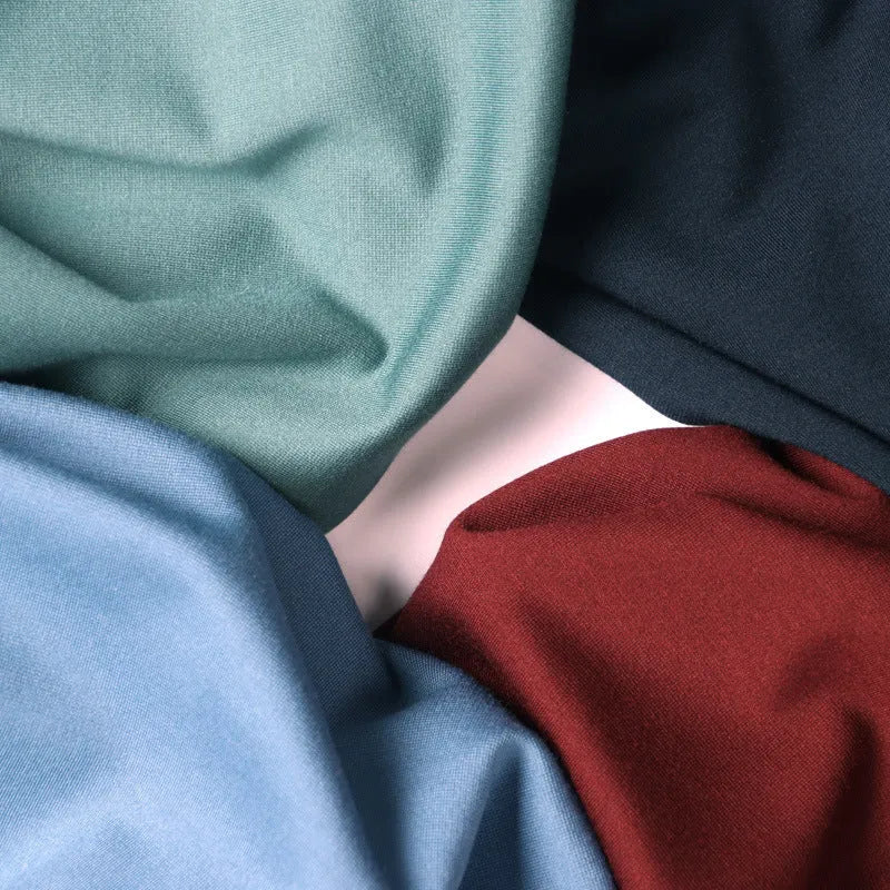 Men's half-high collar long sleeve modal undershirt in solid colour, pullover style