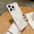 Transparent drop-resistant magnetic phone case with invisible bracket for iPhone 16 Pro Max, frosted finish