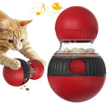Rotating cat food ball toy with super ball colour scheme and plastic construction
