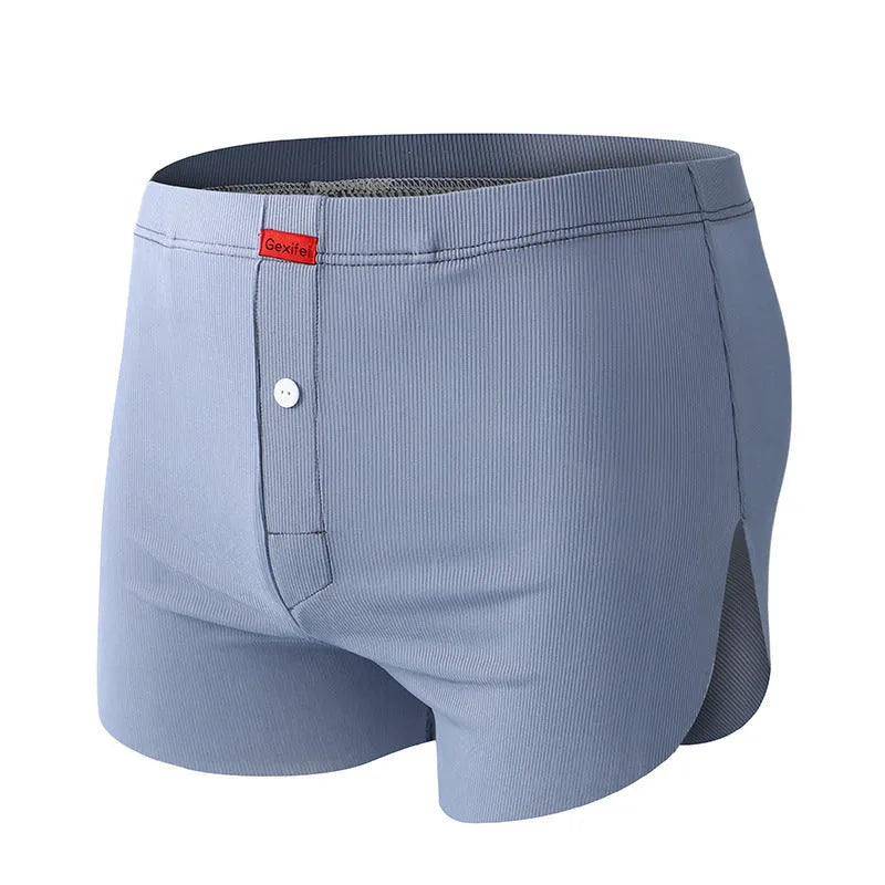 Men's ice silk breathable seamless athletic shorts in green, loose fit, mid waist polyester underwear