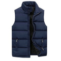 Men's sleeveless plaid cotton padded vest in red, black, or navy blue, sizes L to 6XL