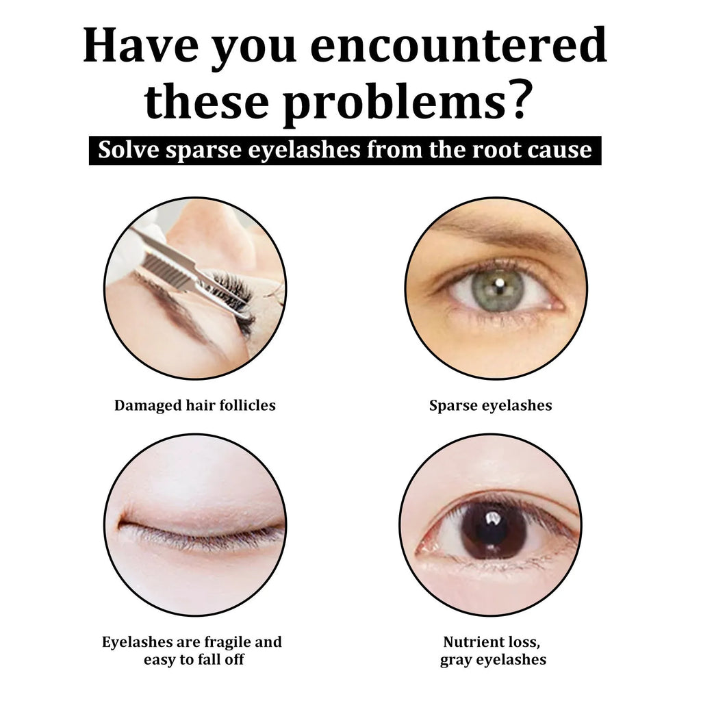 3 ml bottle of black eyelash growth serum with a brush applicator.