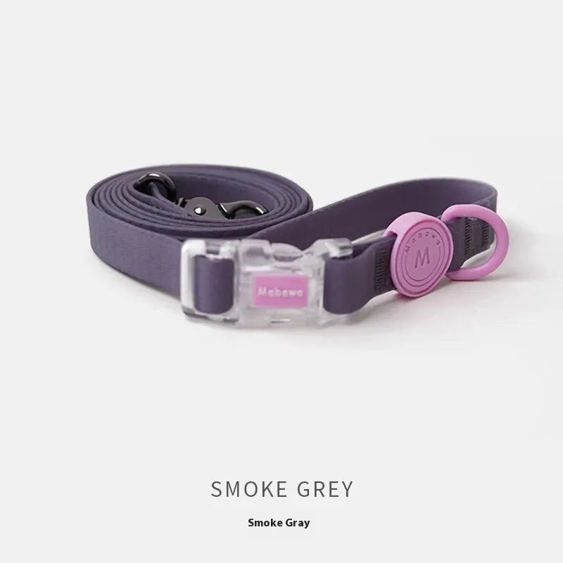 Nylon dog collar and leash in choice of four colours with 1.5m or 2.1m rope options