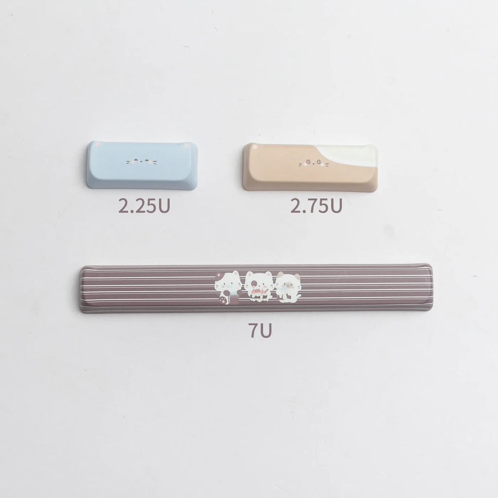 High Sea Salt Cat PBT keycap set for mechanical keyboards with March Past Space theme and 7u supplements