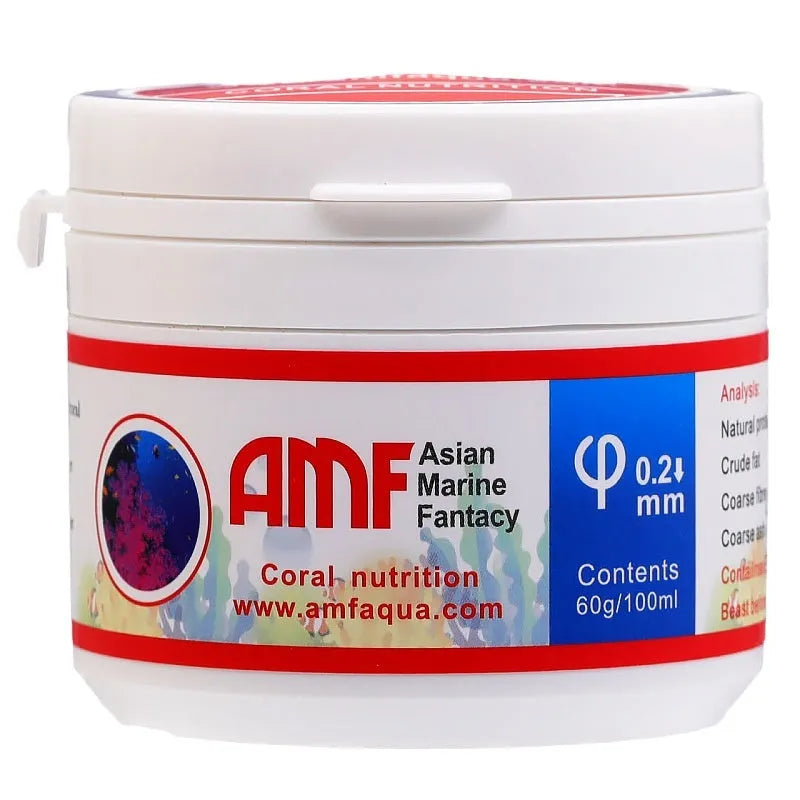 Ornamental fish coral feed micro particles in 30g pack with spoon and feeding tube