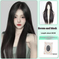Female full-head wig with forehead lace front in high temperature fibre material, brown black colour option