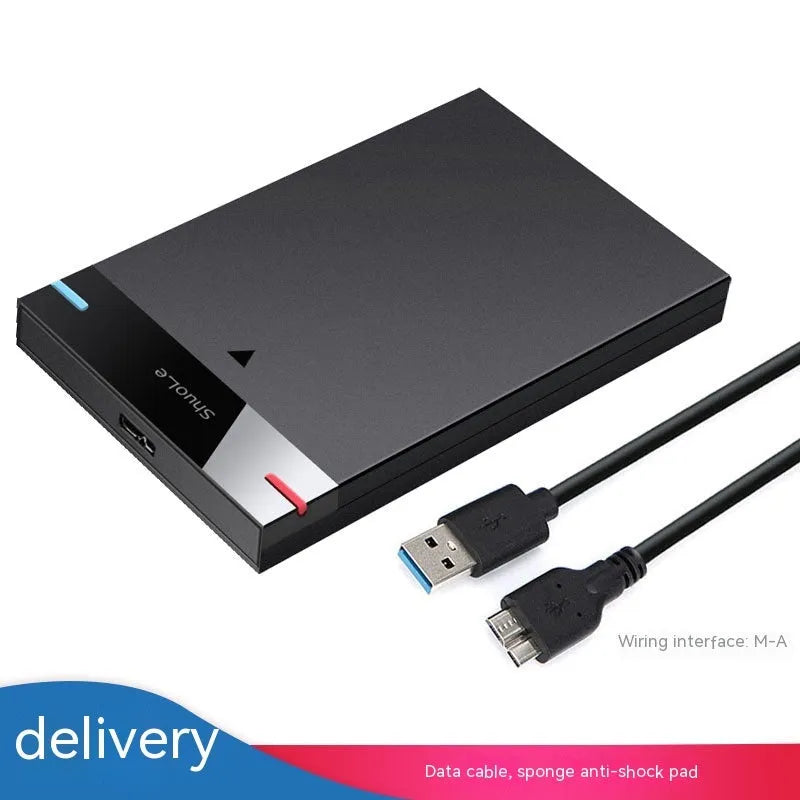 USB 3.0 2.5-inch SATA external hard disk enclosure in black, PC ABS casing, size 125x79x13 mm