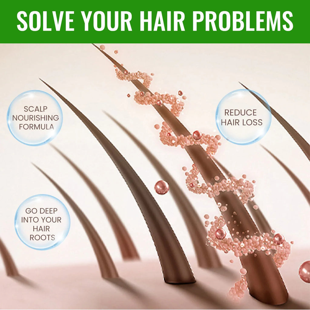 120ml bottle of rosemary dense hair essential oil spray with a dropper applicator on a white background.
