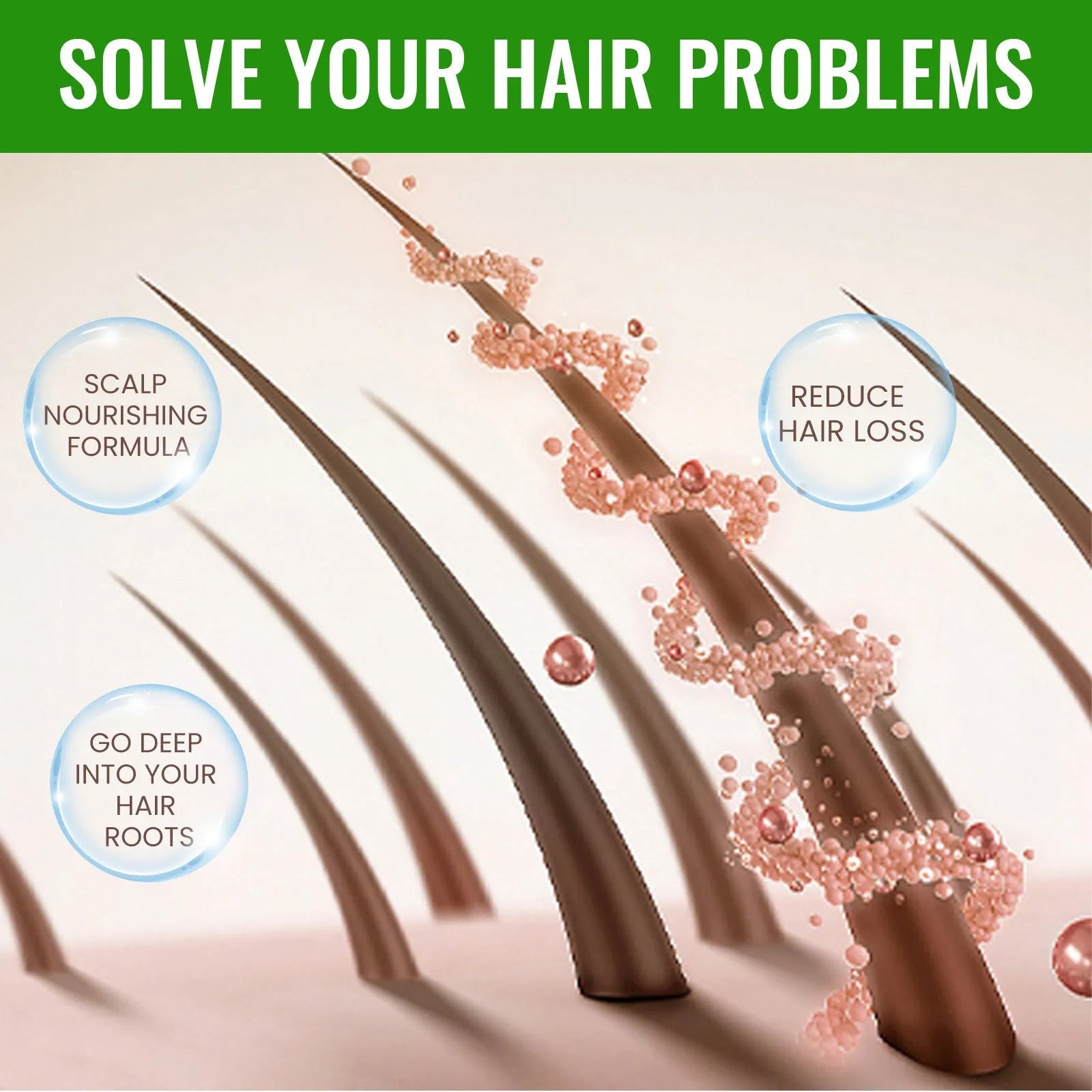 120ml bottle of rosemary dense hair essential oil spray with a dropper applicator on a white background.