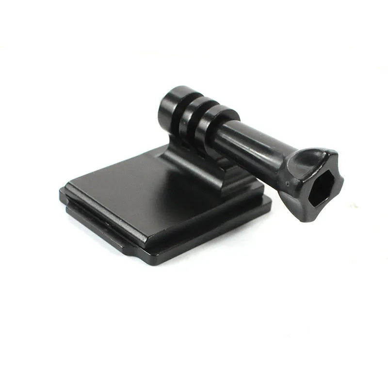 Black aluminium alloy and plastic helmet holder with quick-release bracket for GoPro Hero 3 and Hero 4 cameras