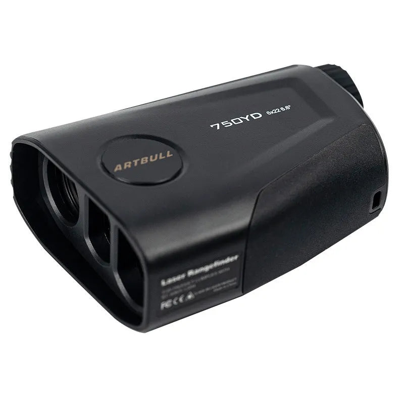 Rechargeable golf laser rangefinder with slope compensation and flag lock function.