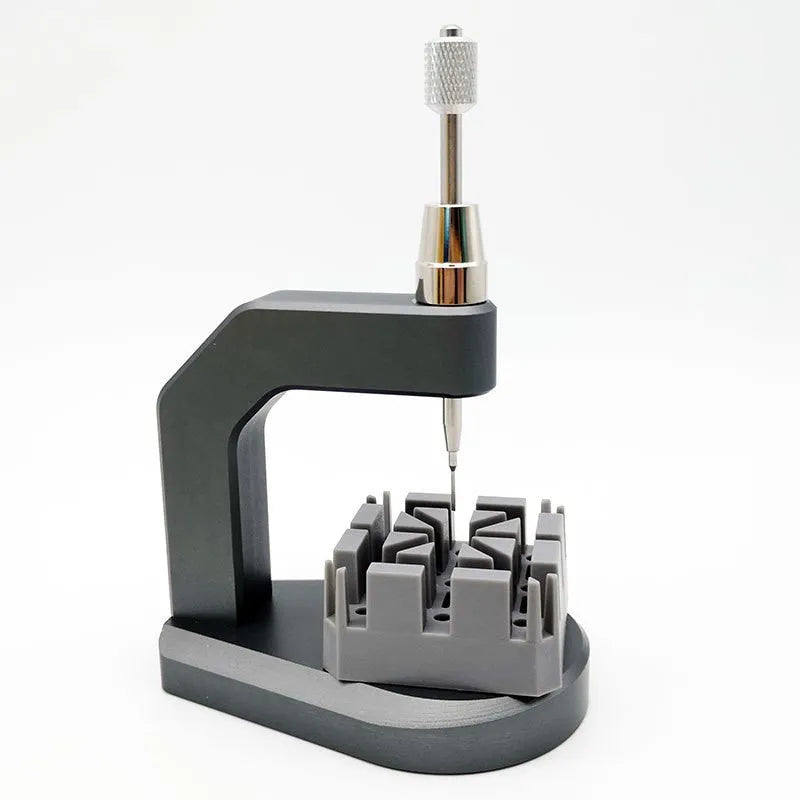 Silver tool steel multi-purpose press strap removal tool for watches and electronics