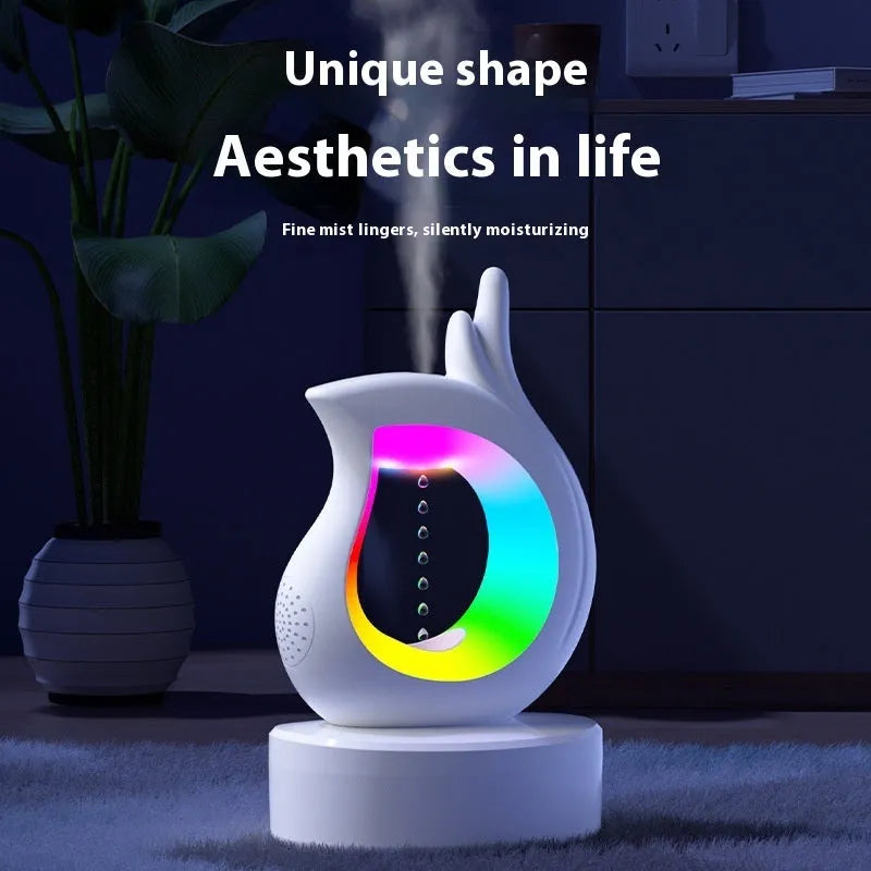 Anti-gravity aroma diffuser in Orchid style with USB power, voice control, and large mist output on a table