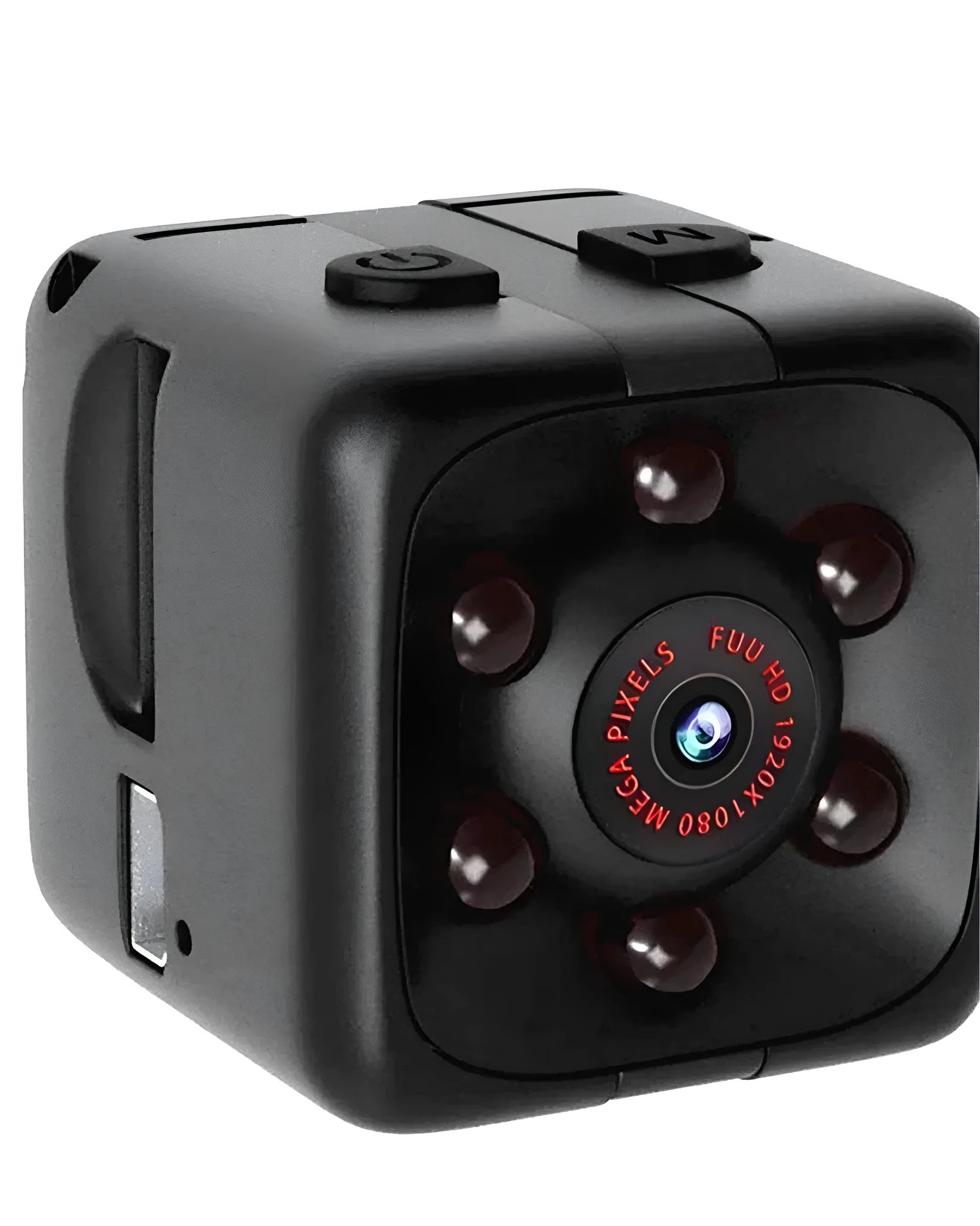 Black mini USB dash camera with infrared night vision for 1080P vehicle recording