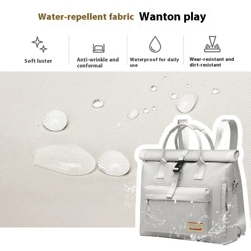 Shockproof anti-drop laptop inner liner bag in waterproof nylon, showing medium and large size options.