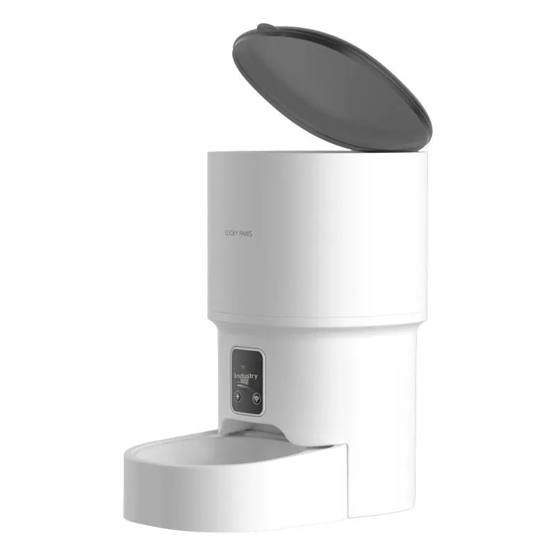 Pet automatic feeder with WiFi remote timed feeding, black or white, with stainless steel bowl option