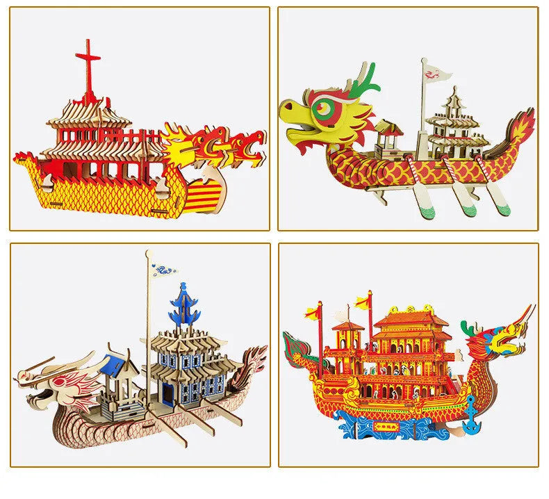 Wooden assembled model ship 17 x 21cm in Pirate Ship design for teenager room display