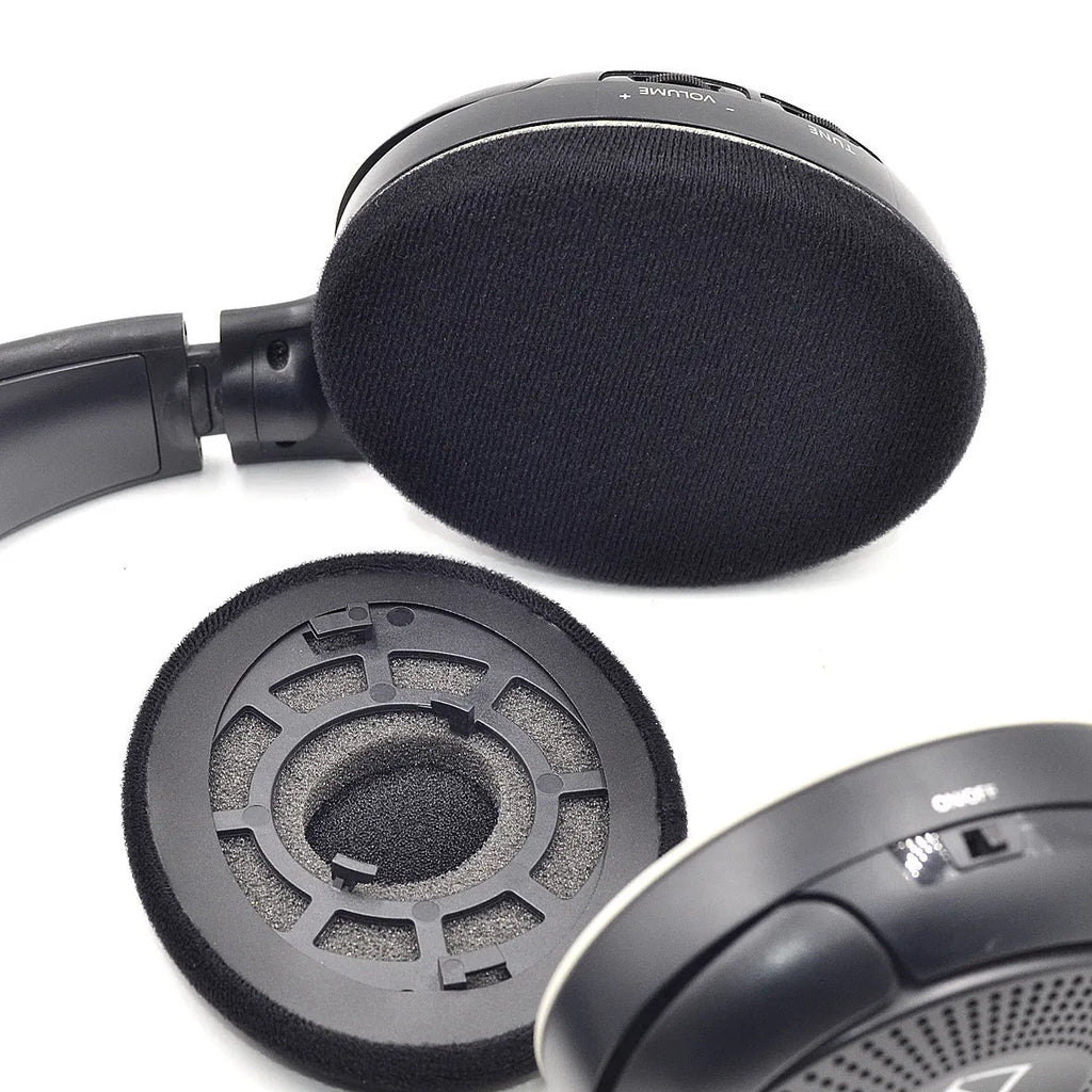 Sennheiser RS series replacement earmuff cushions in velvet finish with snap-on sponge tips