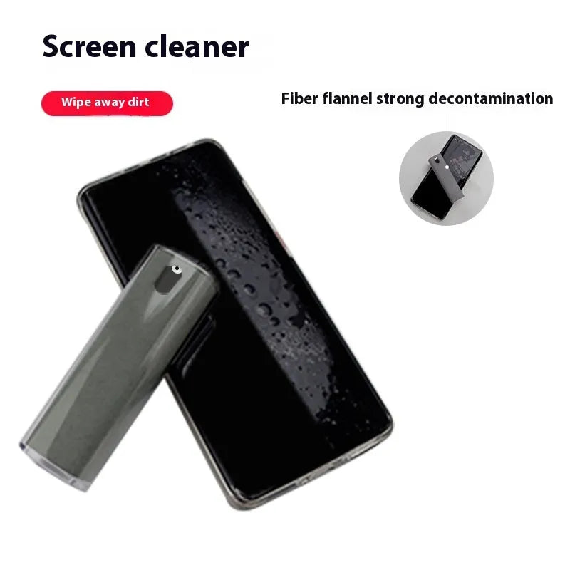 Screen cleaner with PC shell for mobile phones, tablets, and laptops, available in pink, purple, red ribbon, or yellow strap colours
