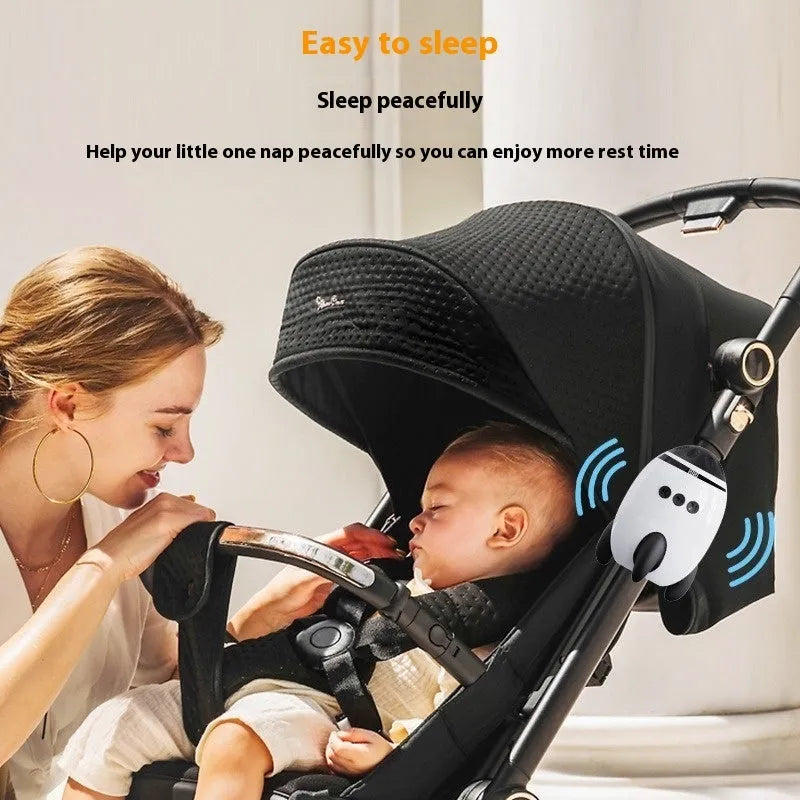 White baby stroller shaking device with Bluetooth and white noise functions