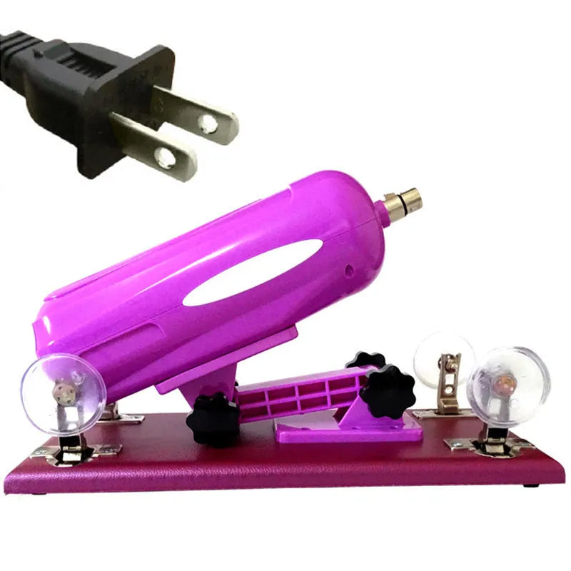Women's automatic telescopic thrusting sex tool in purple colour showing flexible PVC construction