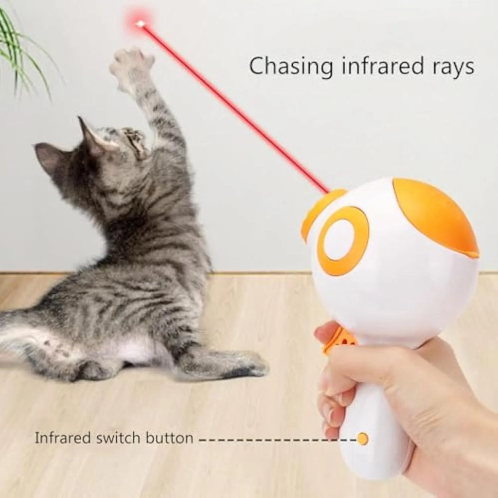 Green, orange, and pink manual dog treat launcher toy for interactive play and slow feeding.