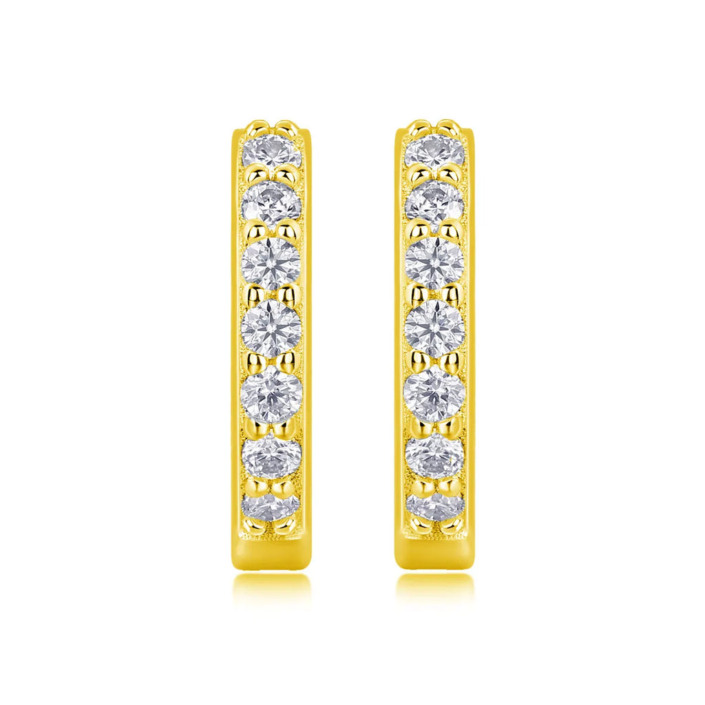 Moissanite stud earrings in S925 silver platinum plated golden colour with gift box and GRA certificate