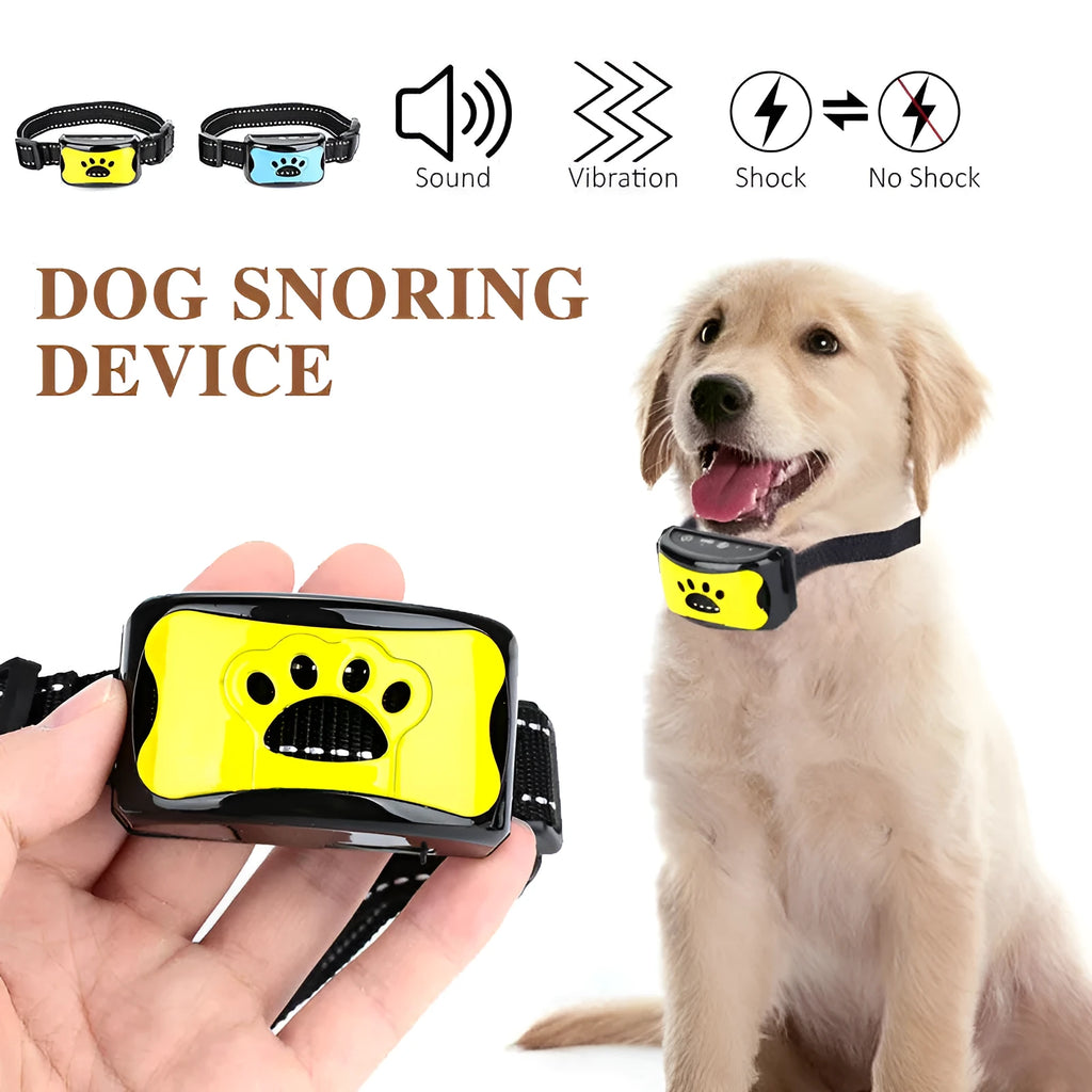Waterproof remote dog training collar with shock vibration sound modes, rechargeable, adjustable nylon strap, yellow blue purple black orange