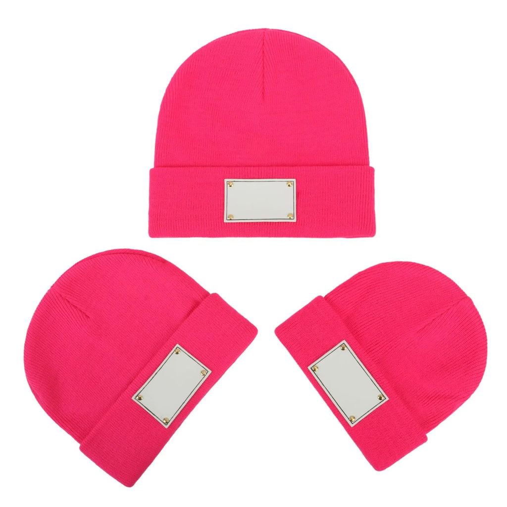 Knitted acrylic fibre dome top pullover hat in multiple colours and sizes for babies toddlers and adults