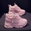 Women's black mesh platform casual shoes with hollow out design and toe holder style