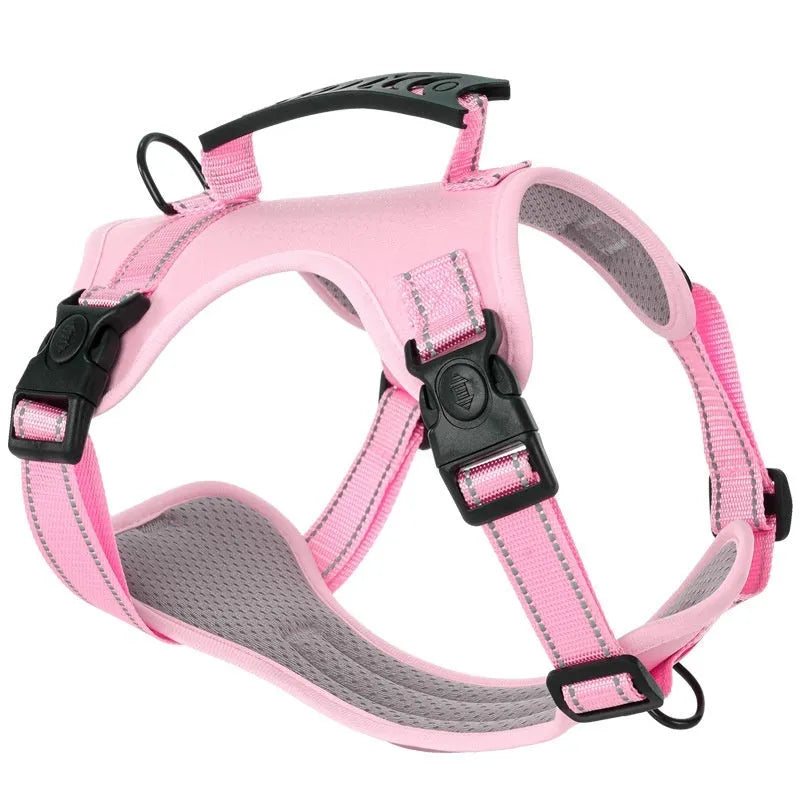 Polyester dog chest harness and leash in multiple colours and sizes