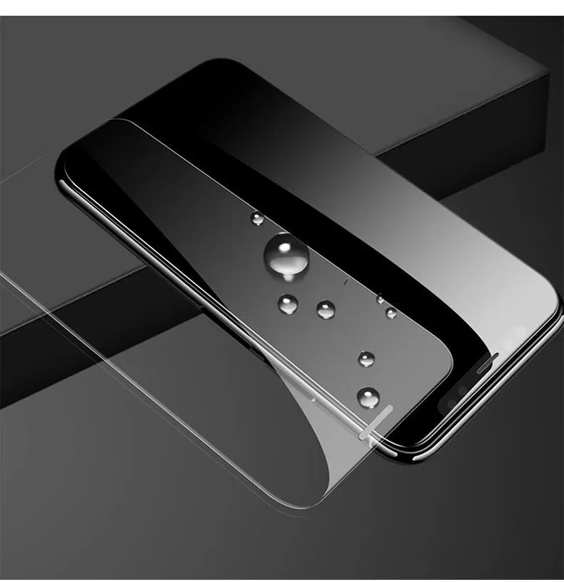HD tempered glass screen protector for Samsung mobile phone showing full screen coverage.