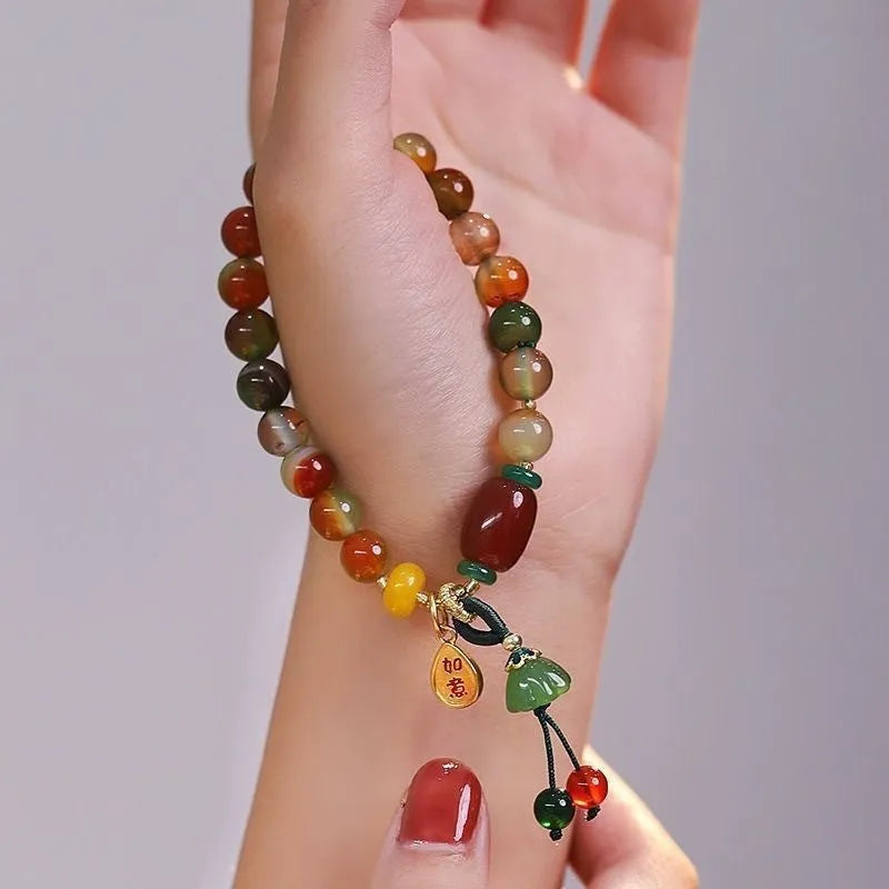 M990 Lotus Ruyi mixed material bracelet with manual craftsmanship