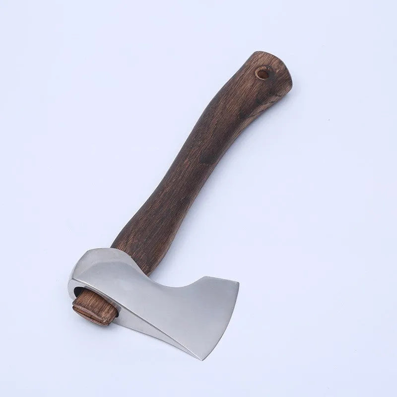 Camping axe with wooden handle and high carbon steel head for outdoor use
