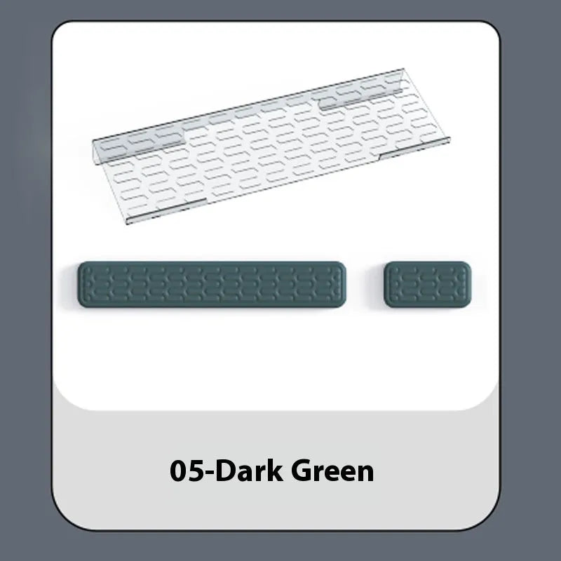 Double-sided memory foam keyboard and mouse pad with adjustable wrist strap in multiple colour options