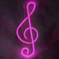 LED neon note sign in blue, pink, or warm white, PVC shell, 35 x 14 x 2.2 mm, USB decorative bar room light