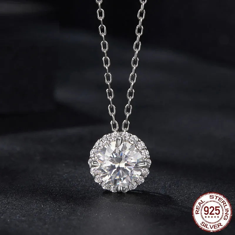 S925 silver clavicle chain necklace with electroplated finish, O-ring chain, adjustable 21-50cm on white background