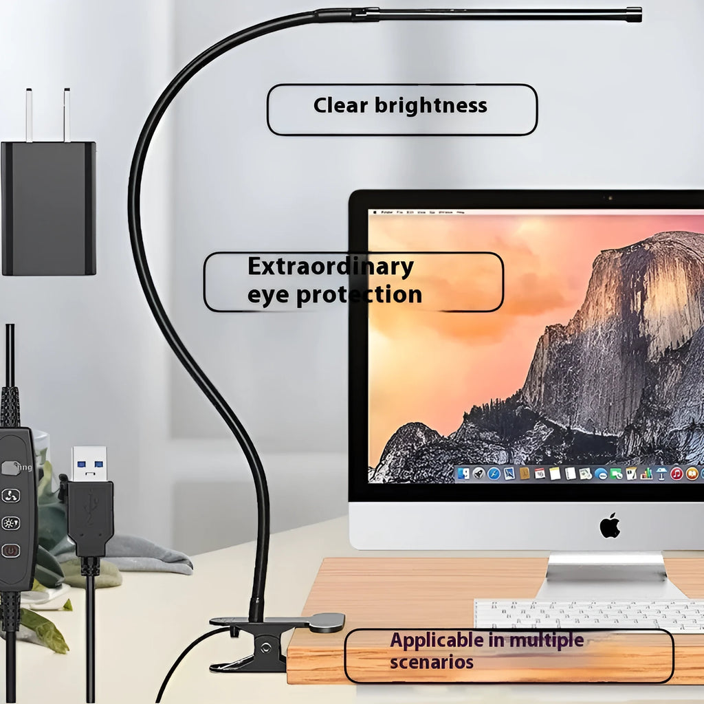 100 LED USB powered reading lamp, 26cm height, modern simple style, for desk or bedside use