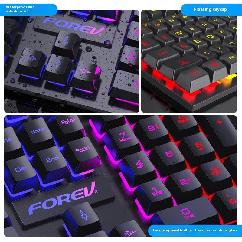 Black 104-key backlit gaming keyboard with ABS plastic casing and a 1.5 metre USB cable